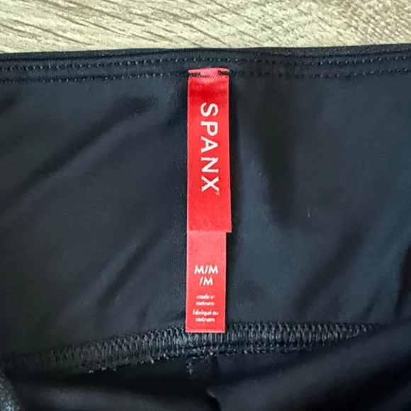SPANX Black Faux Leather High-Waisted Leggings - Picture 2 of 4